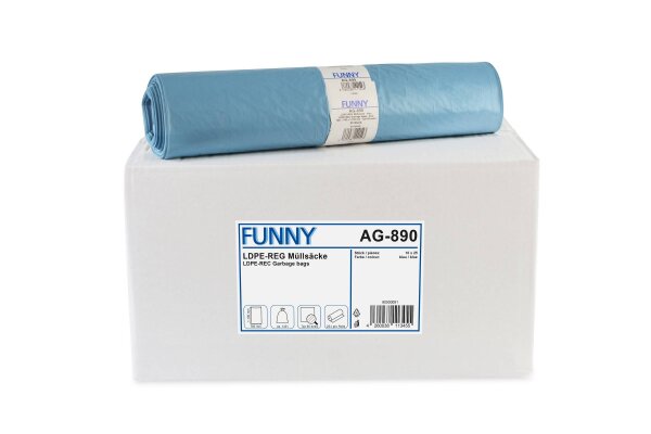 LDPE-Regenerat M&uuml;lls&auml;cke, blau, Typ 60 extra, 120 l, 700 x 1100 mm