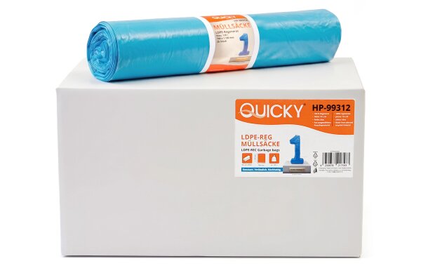 LDPE-Regenerat M&uuml;lls&auml;cke, blau, 120 l, 700 x 1100 mm
