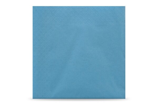 Servietten, 33 x 33 cm, hellblau, 3-lagig, 1/4-Falz, 4 x 250 St&uuml;ck