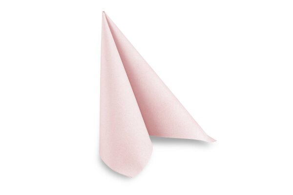 Airlaid-Servietten, 40 x 40 cm, zart rosa, 1/4-Falz, 16 x 50 St&uuml;ck