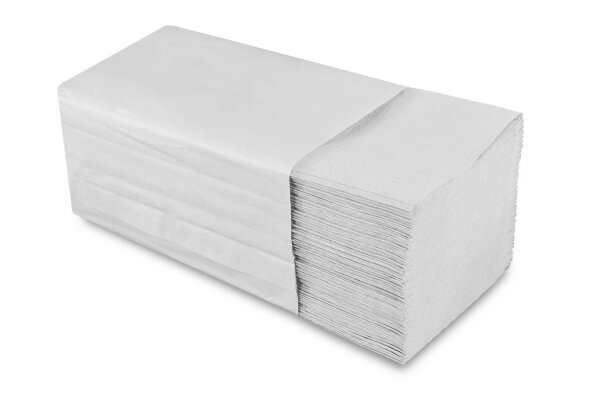 Papierhandtuch, V-Falz, 2-lagig, recycling hellgrau, 22,5 x 22 cm, 4000 Blatt