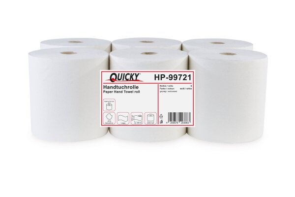 Handtuchrolle Autocut 20 cm, 1-lagig, wei&szlig;, &Oslash; 19 cm, 6 Rollen