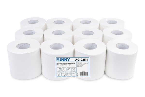 Jumbo-Toilettenpapier, 2-lagig, wei&szlig;, Zellstoff, &Oslash; 15,2 cm, 12 Rollen