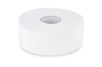 Jumbo-Toilettenpapier, 2-lagig, wei&szlig;, Zellstoff, &Oslash; 25 cm, 6 Rollen