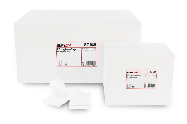 Hygienebeutel PE, wei&szlig;, 50 Spenderschachteln &aacute; 30 Beutel