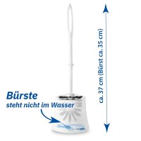 WC-Garnitur, wei&szlig;, mit wei&szlig;em Kunststoffstiel und schwarzem B&uuml;rstenkopf