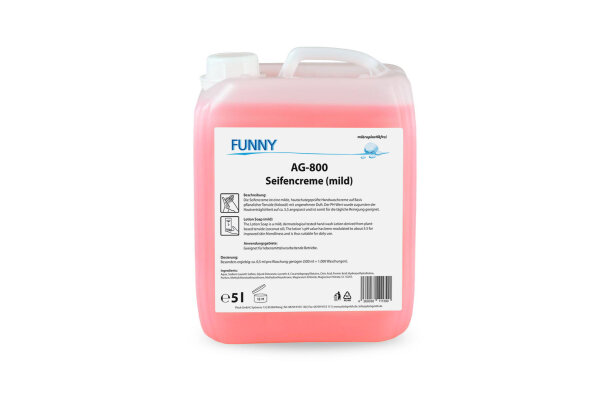Seifencreme mild, rosa, aus pflanzlichen Rohstoffen, 5 l