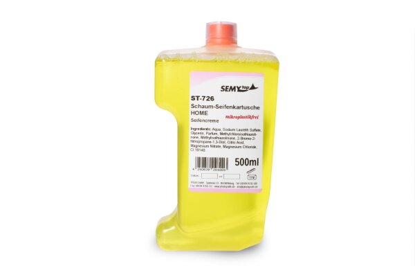 Schaum-Fl&uuml;ssigseife in Kartusche "HOME 500", gelb, 12 St&uuml;ck &agrave; 500 ml