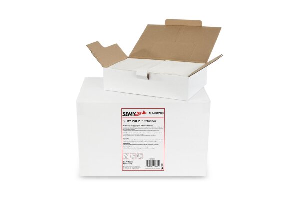 Putzt&uuml;cher Pulp in Spenderbox, 29 x 38 cm, wei&szlig;, 6 x 70 T&uuml;cher im Karton