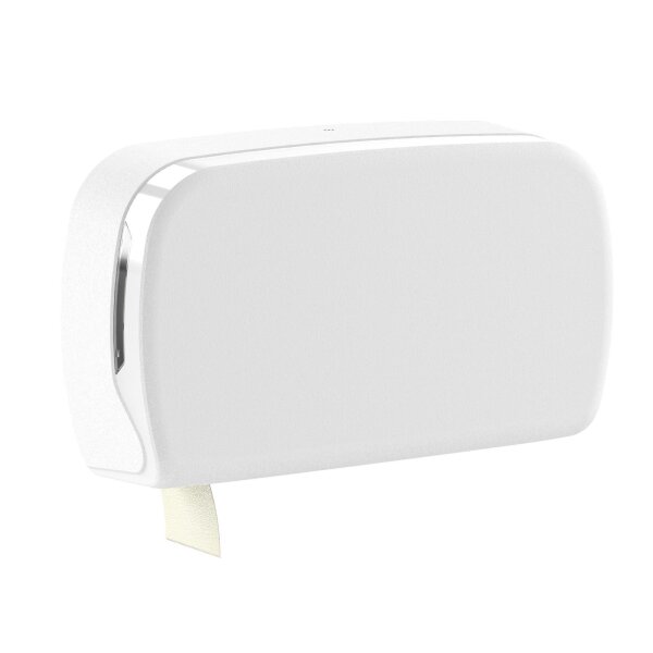 Jumbo Toilettenpapierspender, f&uuml;r 2 Rollen, wei&szlig; matt, f&uuml;r Rollen bis &Oslash; 23 cm