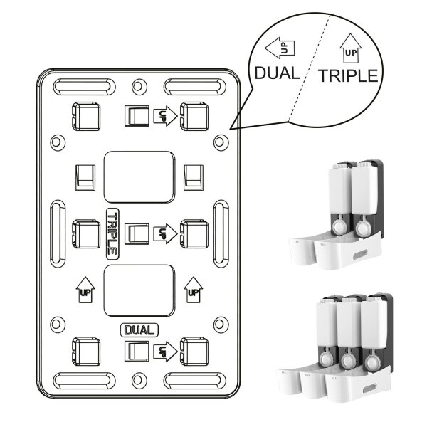 Adapterplatte f&uuml;r Doppel oder Tripple Dusch- und Badspender