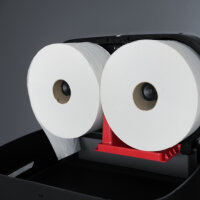 Jumbo Toilettenpapierspender, f&uuml;r 2 Rollen, schwarz matt, f&uuml;r Rollen bis &Oslash; 23 cm