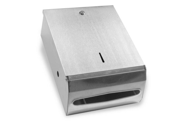 Falthandtuch-Spender, Edelstahl matt, 25 x 33 x 12,5 cm, f&uuml;r 500 Blatt