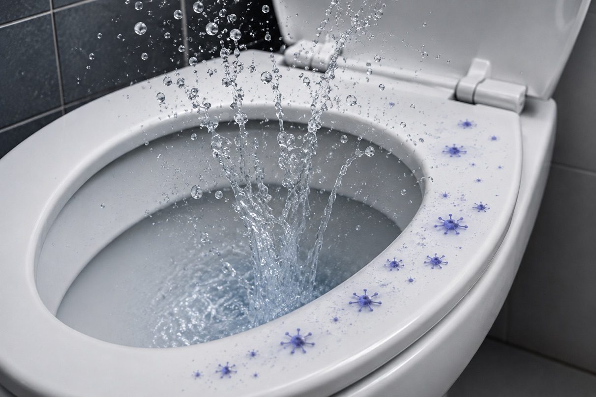 WC-Sitz vor der Reinigung